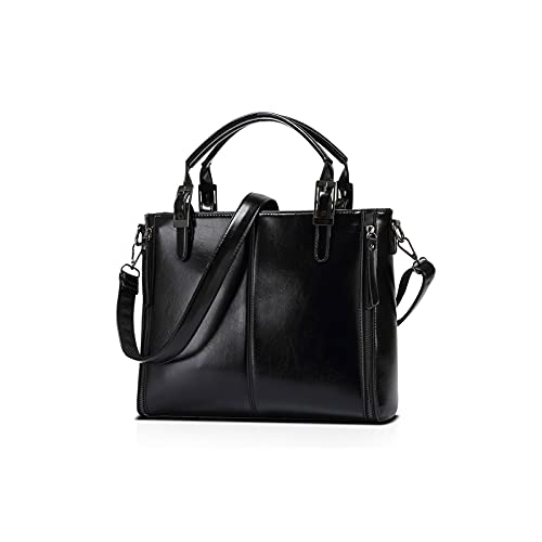 jonam Umhängetasche Casual Frauen Handtaschen Qualität Frauen Handtasche Messenger Bag Weibliche Große Frauen Umhängetaschen (Color : Black) von jonam