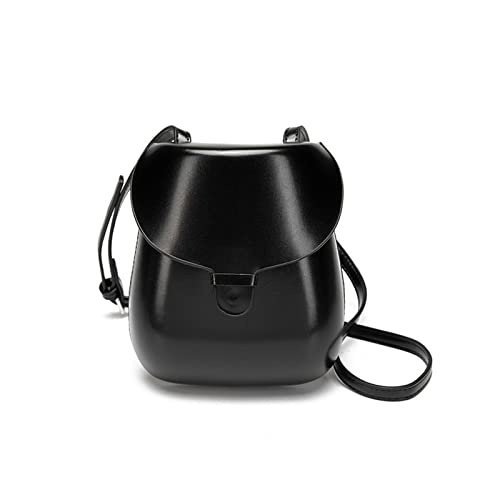 jonam Umhängetasche Casual Small Box Bag Women's Shoulder Bags Pu Leather Messenger Bag Handbags For Women (Color : Black) von jonam