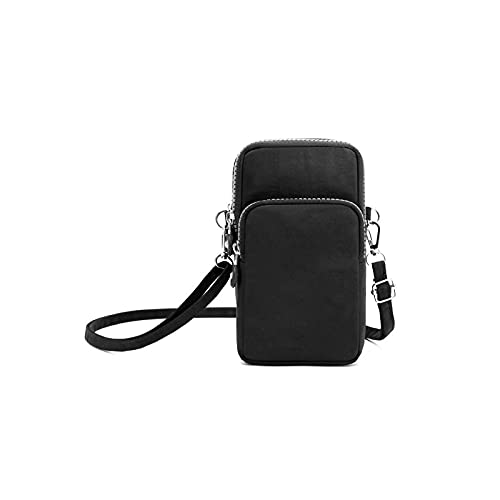 jonam Umhängetasche Crossbody Bag für Frauen Handytasche Damen Laufen Armbeutel Gürtel Sport Sporttasche Reise Geldbörsen Geldbeutel (Color : Black) von jonam