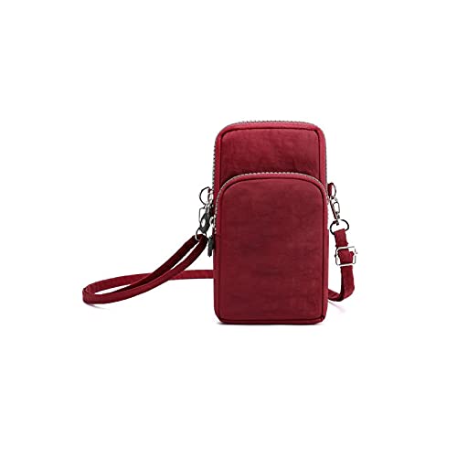 jonam Umhängetasche Crossbody Bag für Frauen Handytasche Damen Laufen Armbeutel Gürtel Sport Sporttasche Reise Geldbörsen Geldbeutel (Color : Red) von jonam