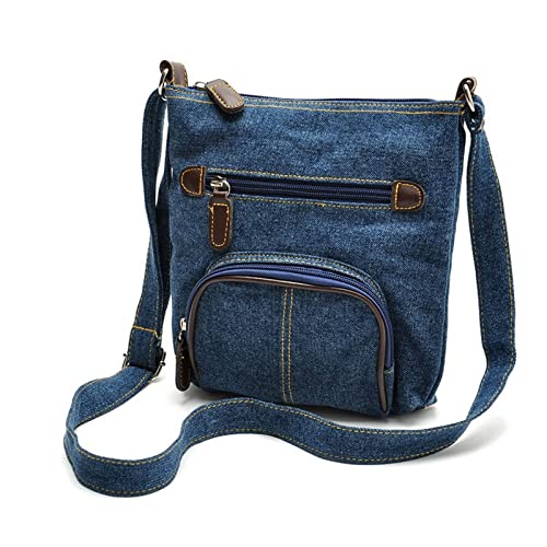 jonam Umhängetasche Crossbody Bags For Women Casual Denim Bags Female Shoulder Bag Pack Travel Zipper Handbag Tote Ladies Messenger Bag von jonam