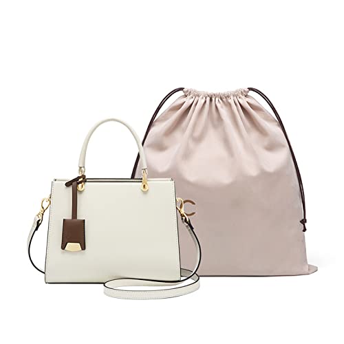 jonam Umhängetasche Crossbody Mode Taschen for Frauen Quaste Top Griff Geldbörse Trendy Design Handtasche Leder Pochette Schultertaschen (Color : White) von jonam