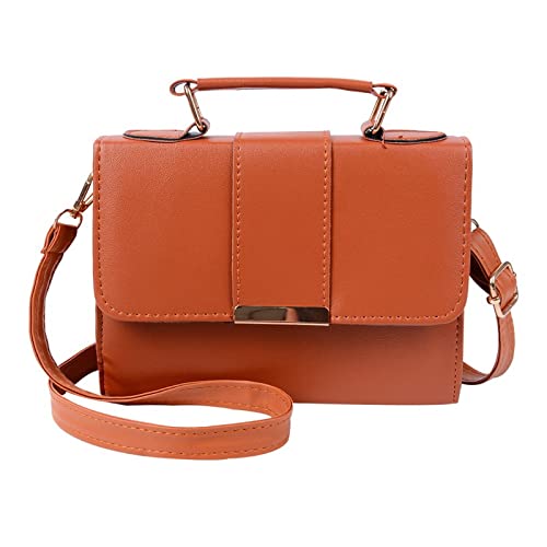 jonam Umhängetasche Crossbody Shopping Square Tasche für Frauen, weibliche modische Umhängetasche, Single Casual Damen Reise Messenger Bags (Color : Orange) von jonam