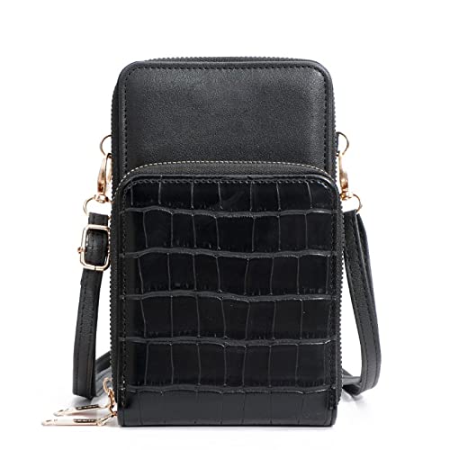 jonam Umhängetasche Crossbody Wallets for Women Female Shoulder Bags Ladies Long Purse Multi Functional Cell Phone Pocket Girls Bag bolsas femininas (Color : Black) von jonam