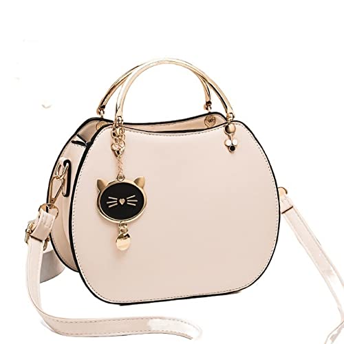 jonam Umhängetasche Cute Kitten Ladies Shoulder Bags Girl Shell Small Bag Women's Messenger Bags Female Handbag Sac (Color : White) von jonam