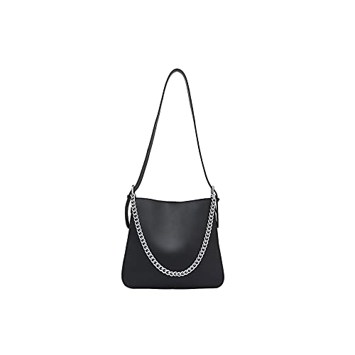 jonam Umhängetasche Damen Crossbody Bag Messenger Bag-Geldbörse PU. Tasche Große Kapazität Frauen Single Schulter Tote (Color : Black) von jonam