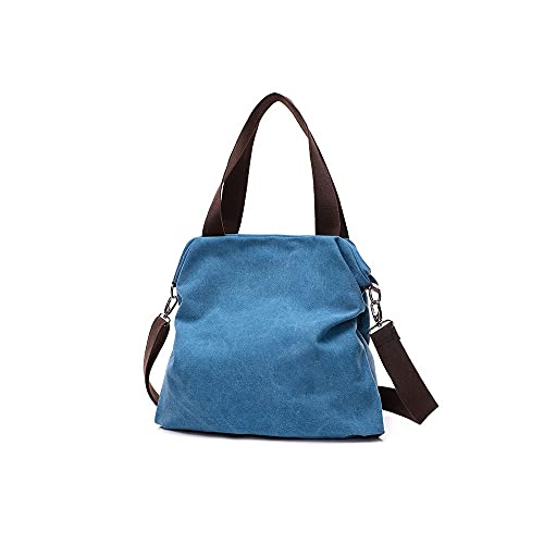 jonam Umhängetasche Damen Geldbörsen Crossbody Taschen für Frauen Messenger Bag Schulter Tote Frauen Leinwand Handtaschen Geldbörsen Frauen Handtaschen (Color : Blue) von jonam