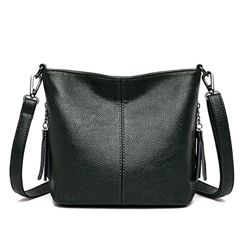 jonam Umhängetasche Damen Hand Crossbody Taschen für Frauen, Handtaschen Frauen Taschen, Kleine Leder-Schultertasche, Quaste Weibliche Tasche (Color : Green) von jonam