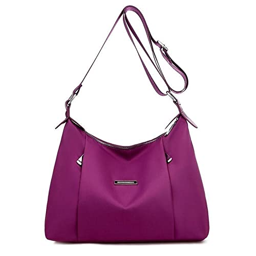 jonam Umhängetasche Damen Oxford Wasserdichte Nylon Crossbody Bag, Damen Luxus Große Kapazität Handtaschen, Geldbörse Weibliche Freizeit Schulter Messenger Bags (Color : Purple) von jonam