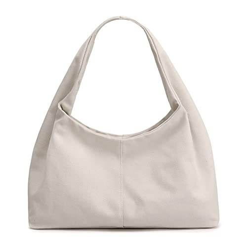 jonam Umhängetasche Damen leinwand handtaschen damen umhängetaschen mode design schulter handtaschen reine farbe einfache frauen taschen lässig kleine taschen (Color : White) von jonam