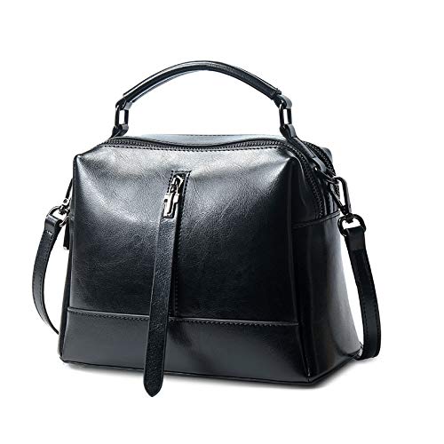 jonam Umhängetasche Diagonale Beutel, Frauen Umhängetasche, Schultertasche, Leder Umhängetasche, Lässige Kleidung, Einfache (Color : Black) von jonam