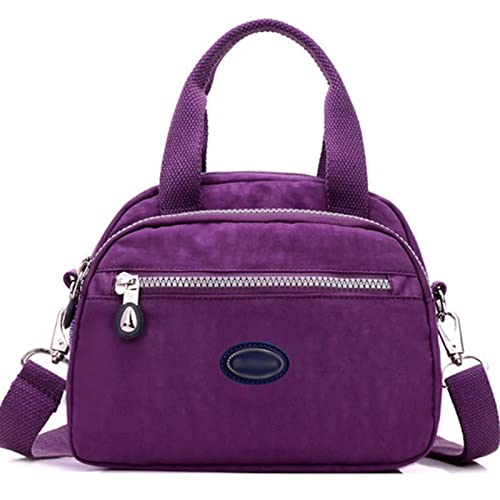 jonam Umhängetasche Double-sided design Women Color Messenger Bags Small Waterproof nylon Shoulder Bags Ladies tote Bags crossbody bag (Color : Purple) von jonam