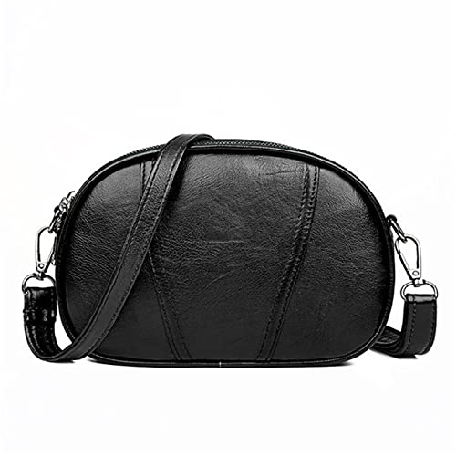 jonam Umhängetasche Einfache kleine Umhängetaschen, Einzelhandbody Handtaschen, Leder Messenger-Handy-Geldbörse für Frauen (Color : Black) von jonam