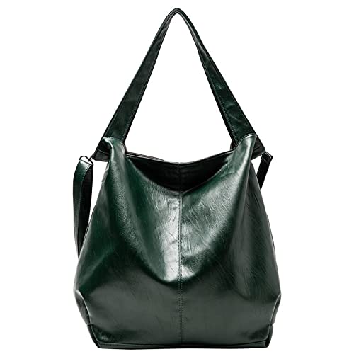 jonam Umhängetasche Extra große Frauenhobo-Umhängetasche, weiche PU-Leder Große Kapazität Crossbody-Taschen, Dame Big Shopper-Tasche (Color : Green) von jonam