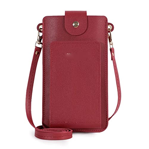 jonam Umhängetasche Fashion Small Crossbody Bags Women Mini PU Leather Shoulder Messenger Bag For Yellow Ladies Phone Purse Zipper Flap (Color : Red) von jonam