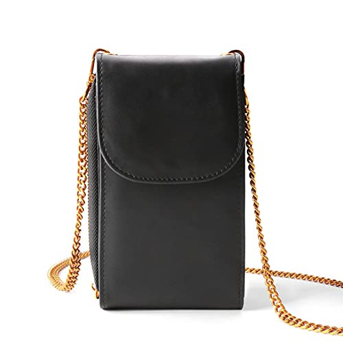 jonam Umhängetasche Female Bag Leather Shoulder Bag Main Phone Bags For Girls Crossbody Bags For Women (Color : Black) von jonam