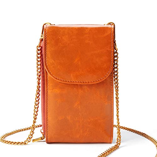 jonam Umhängetasche Female Bag Leather Shoulder Bag Main Phone Bags For Girls Crossbody Bags For Women (Color : Orange) von jonam