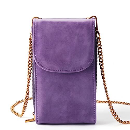 jonam Umhängetasche Female Bag Leather Shoulder Bag Main Phone Bags For Girls Crossbody Bags For Women (Color : Purple) von jonam