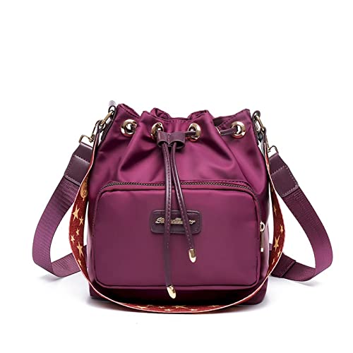 jonam Umhängetasche Female Bag Women Shoulder Bag Nylon High Quality Hand Beach Bags Ladies Messenger Bag Casual Travel Handba (Color : Purple) von jonam