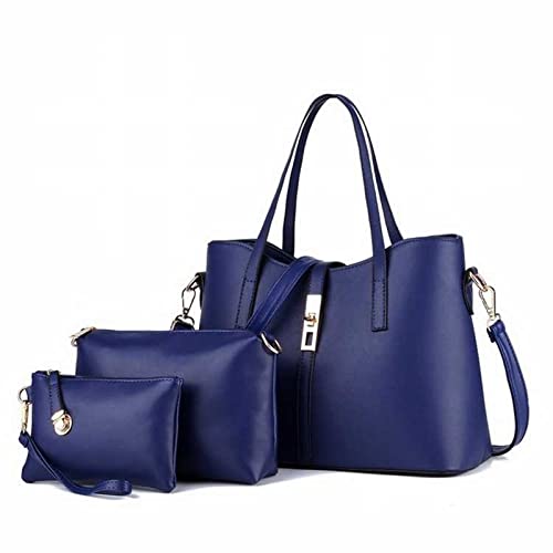 jonam Umhängetasche Frauen 3 stücke Set Composite Bag Große Kapazität Schulter Crossbody Bags (Color : Blue) von jonam