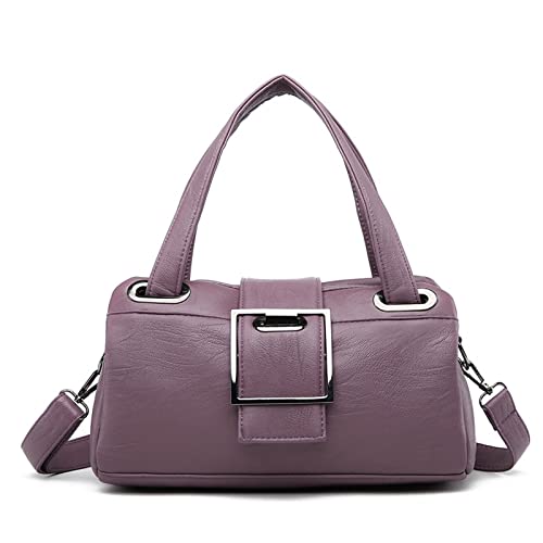 jonam Umhängetasche Frauen Casual Tote Bags Weibliche Handtasche, Große große Umhängetasche Für Frauen, Tote Damen Vintage Leder Crossbody Tasche (Color : Purple) von jonam