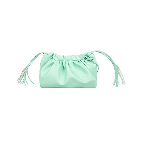 jonam Umhängetasche Frauen Crossbody Bag Single Schulter Geldbörse Damen Reine Farbe Mini Kordelzug Handtasche Straße Kupplungen (Color : Green) von jonam