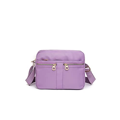jonam Umhängetasche Frauen Crossbody Taschen für Frauen Hohe Kapazität Umhängetasche Handtasche Frau PU. Lederfrauen Messenger Bags (Color : Purple) von jonam