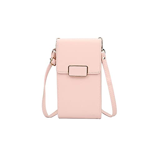 jonam Umhängetasche Frauen Damen Umhängetasche Handy Brieftasche Große Karteninhaber Handtasche Geldbörse Kupplung Messenger Brieftaschen (Color : Light Pink) von jonam