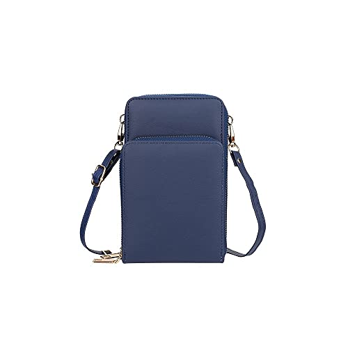 jonam Umhängetasche Frauen Geldbörse Damen Crossbody Bags Kartenhalter Vielseitige Brieftasche Handtaschen für Weiche Ledertasche (Color : Blue) von jonam