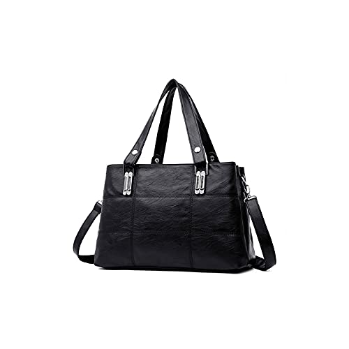 jonam Umhängetasche Frauen Handtaschen Frauen Umhängetaschen Weibliche Messenger Bag Große Kapazität Damen Freizeittasche (Color : Black) von jonam