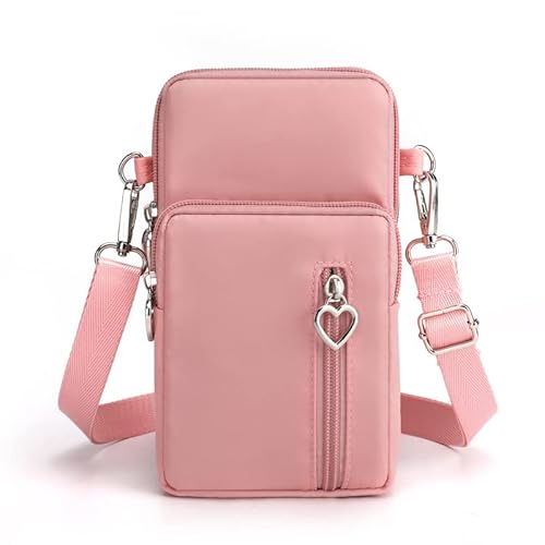 jonam Umhängetasche Frauen-Handy-Beutel-Frauen-Umhängetasche-Geldbörsen-Münzen-Geldbeutel-neue wilde Mini-Schulter-hängende Handy-Tasche (Color : Pink, Size : L 19x10x6 cm) von jonam