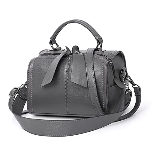 jonam Umhängetasche Frauen Leder Crossbody Tasche, kleine Messenger Bags Dame Nette Handtaschen Mädchen Umhängetasche, einfache weiche Ledertasche (Color : Grijs) von jonam