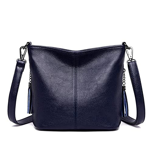 jonam Umhängetasche Frauen Ledertaschen, Damen Umhängetaschen Frauen Handtasche, Weibliche Messenger Bag Crossbody Taschen für Frauen (Color : Blue) von jonam