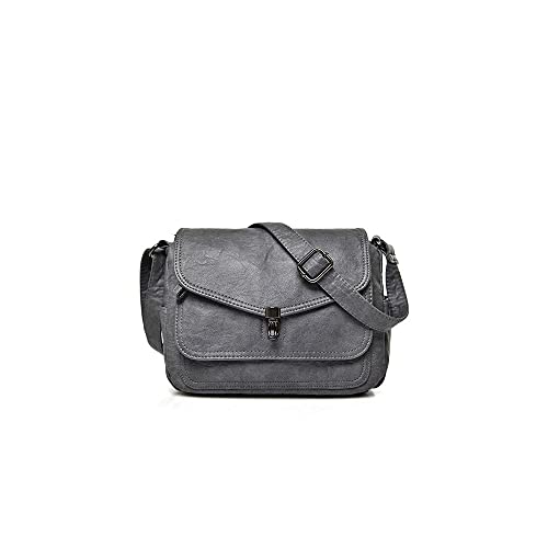 jonam Umhängetasche Frauen Ledertaschen Damen Umhängetaschen Damen Frauen Crossbody Messenger Bags Für Frau (Color : Grijs) von jonam