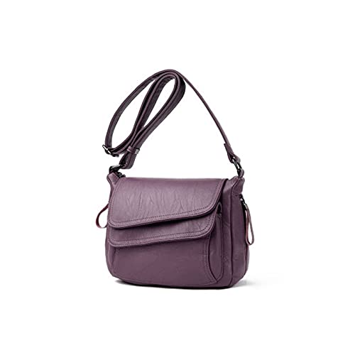jonam Umhängetasche Frauen Messenger Bags Frau Tasche Leder kleine Schultertaschen (Color : Purple) von jonam