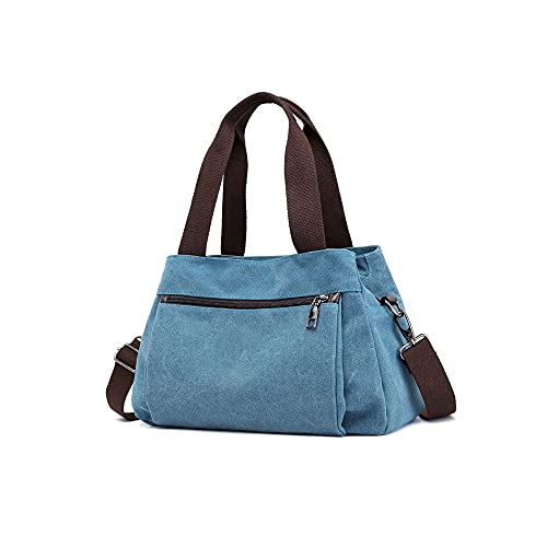 jonam Umhängetasche Frauen Tasche Leinwand Frauen Umhängetaschen Für Frauen Weibliche Handtasche Crossbody Taschen Lady Small Tote Geldbörse (Color : Blue) von jonam