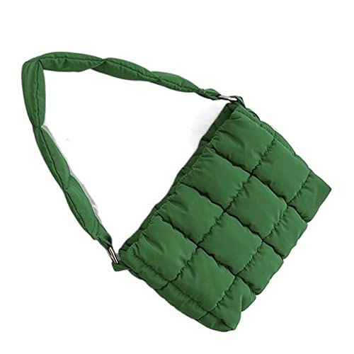 jonam Umhängetasche Frauen Tasche Winter Weiche Weltraum Baumwolldesigner Handtaschen for Frauen Underarm Flap Fashion Vintage Luxus Umhängetaschen (Color : Green, Size : 29 * 6 * 21cm) von jonam