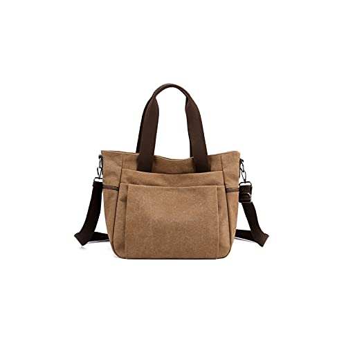 jonam Umhängetasche Frauen Taschen Leinwand Frauen Messenger Bags Casual Große Kapazität Damen Handtasche Weibliche Crossbody Umhängetaschen Für Mädchen (Color : Coffee) von jonam