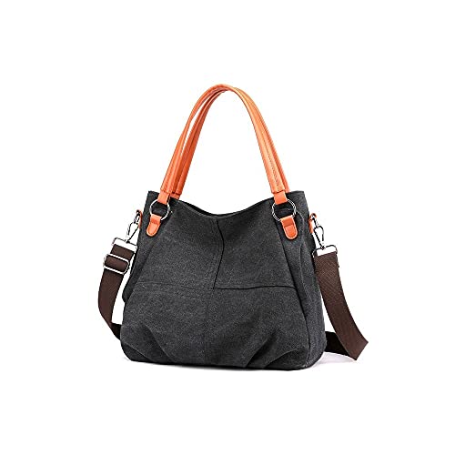 jonam Umhängetasche Frauen Taschen Umhängetasche Crossbody für Frauen Weibliche Umhängetasche Frauen Geldbörse Lady Canvas Tuch Handtasche (Color : Black) von jonam