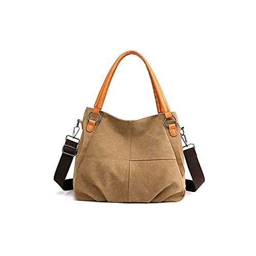 jonam Umhängetasche Frauen Taschen Umhängetasche Crossbody für Frauen Weibliche Umhängetasche Frauen Geldbörse Lady Canvas Tuch Handtasche (Color : Bruin) von jonam