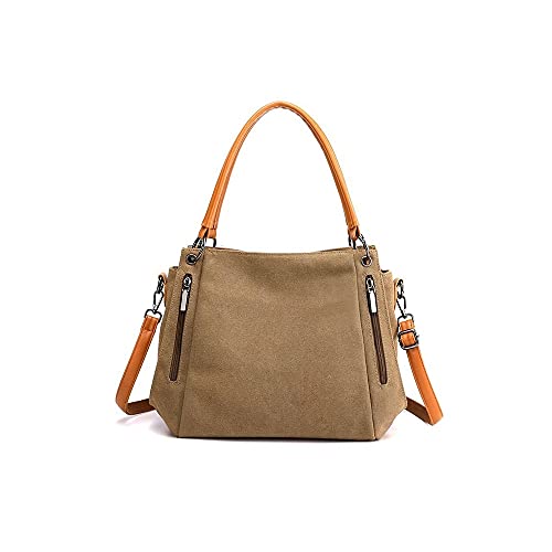 jonam Umhängetasche Frauen Taschen Umhängetasche Crossbody für Frauen Weibliche Umhängetasche Frauen Geldbörse Lady Canvas Tuch Handtasche (Color : Bruin) von jonam