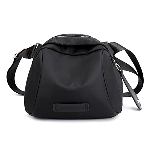 jonam Umhängetasche Frauen Taschen Umhängetasche for weibliche Frauen Taille Pack Nylon Crossbody Bags Mode Shell Designer Taschen Hohe Qualität Einfache Tasche (Color : Black, Size : 23cm14cm18cm) von jonam