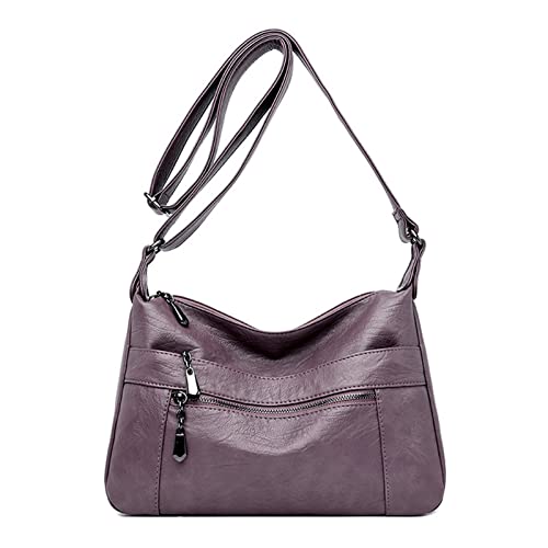 jonam Umhängetasche Frauen mit großer Kapazität mit einem Schulter-Diagonal-Taschen mit einem Schulter, Freizeit, mittlerer Alter und ältere Mütter Weiche Leder kleine Schultertasche (Color : Taro pu von jonam