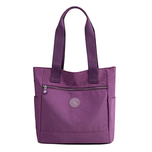 jonam Umhängetasche Fresh Style Women Top-Handle Bags Print Shoulder bags Nylon Female Purse High Quality Casual Ladies Totes Girls HandbagsBolsa (Color : Purple) von jonam
