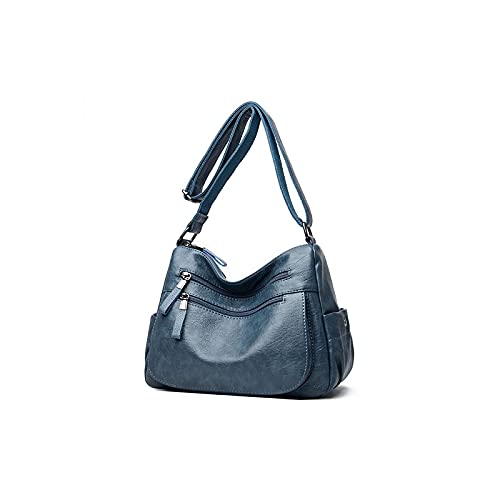 jonam Umhängetasche Geldbörse Leder Handtaschen Frauen Umhängetaschen Crossbody Tasche Für Frauen Tasche Weibliche Umhängetasche (Color : Blue) von jonam