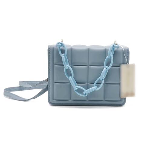 jonam Umhängetasche Geprägte Umhängetasche mit Klappe, Mini-Geldbörsen und Handtaschen, Designer für Damen, quadratische Umhängetasche (Color : Blue) von jonam