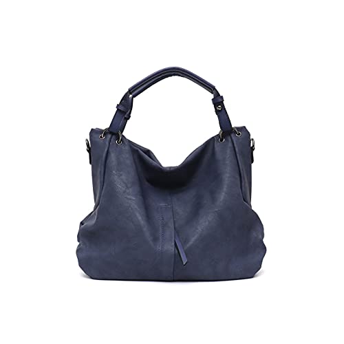 jonam Umhängetasche Große Frauen Leder Handtaschen Qualität Femaleshoulder Bags Feste Tasche Damen Tote Messenger Bags (Color : Blue) von jonam