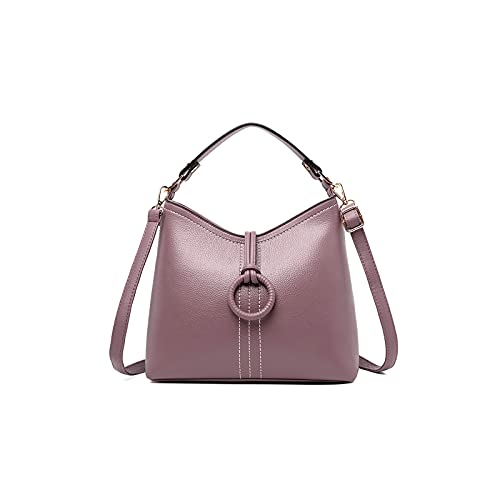 jonam Umhängetasche Große Kapazität Damen Eine Schulter-Diagonal-Tasche Leder-Schultertasche für Frauen (Color : Purple) von jonam