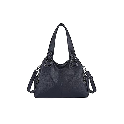 jonam Umhängetasche Große Kapazität Lady Bag Casual Qualität PU. Lederhandtasche Schulter Sack Mädchen Einkaufstasche (Color : Blue) von jonam