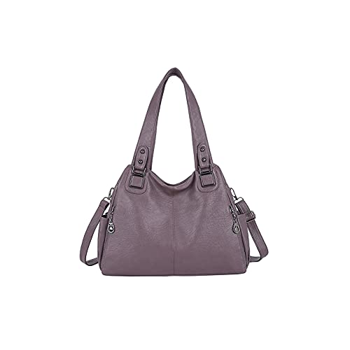 jonam Umhängetasche Große Kapazität Lady Bag Casual Qualität PU. Lederhandtasche Schulter Sack Mädchen Einkaufstasche (Color : Purple) von jonam